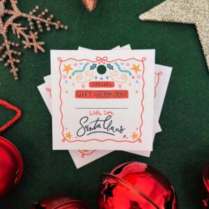 Gift tags from Santa or father Christmas