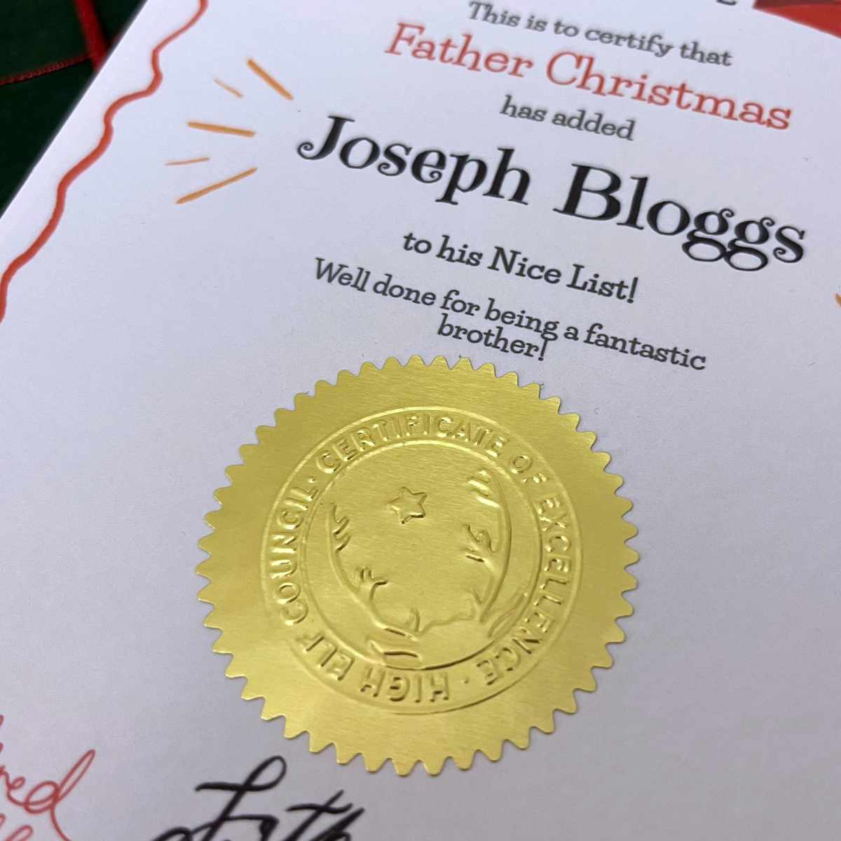 Nice List Certificate - Image 2